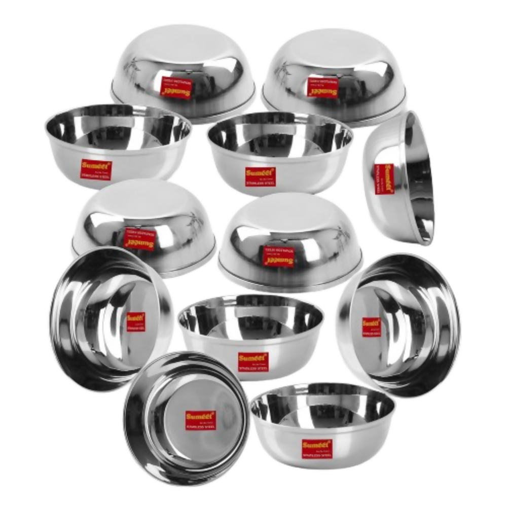 Sumeet Stainless Steel Heavy Gauge Bowl/Wati set with Mirror Finish | Grocsy