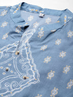 Ahalyaa Women's Traditional wear Kurta - Powder Blue | Grocsy