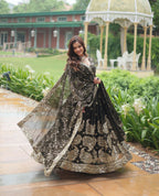 Lorenvalley Mahendi Rangoli Silk Heavy Sequins & Thread Embroidered work Lehenga Choli | Grocsy