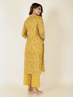 Aramya Straight Soft Cotton Floral Print Women's Kurta - Green | Grocsy