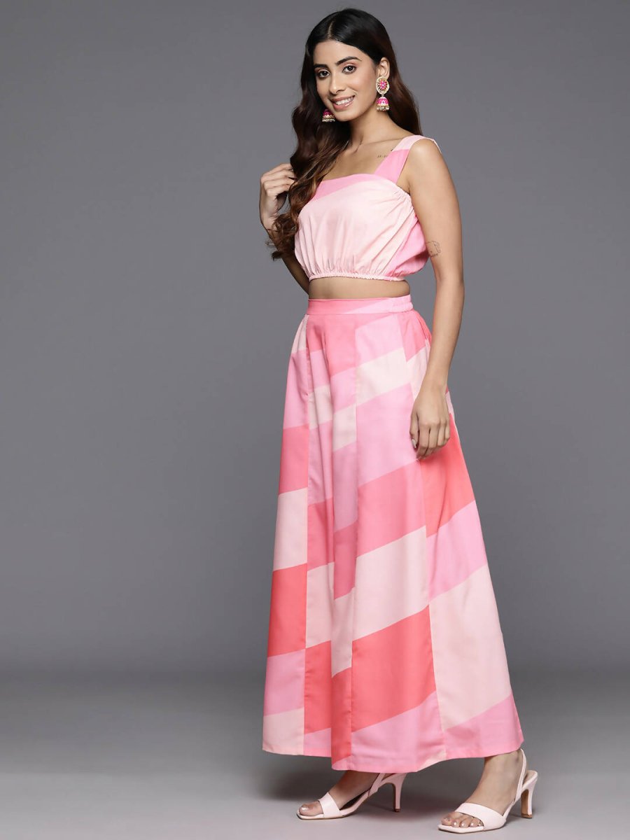 Ahalyaa Women's Traditional Wear Co-ods - Pink | Grocsy