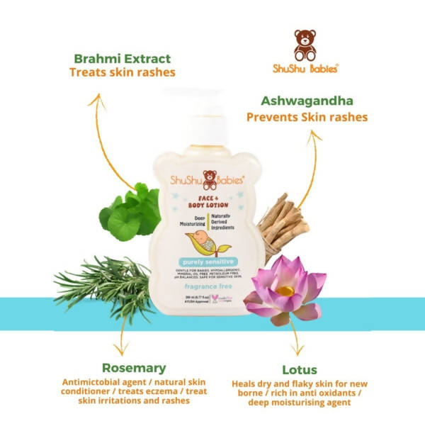 ShuShu Babies Face + Body Lotion Fragrance-Free | Grocsy
