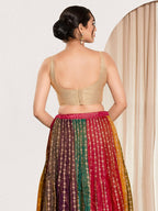 Joban Fashion Rose Gold Sequin Padded Blouse With Square Neck Sleeveless | Grocsy