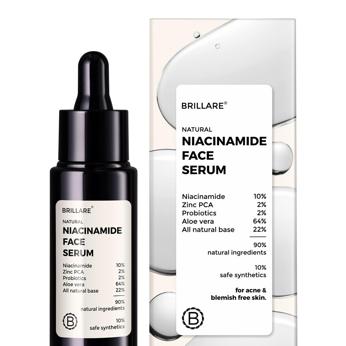 Brillare 10% Niacinamide Serum For Smooth Glowing Skin | Grocsy