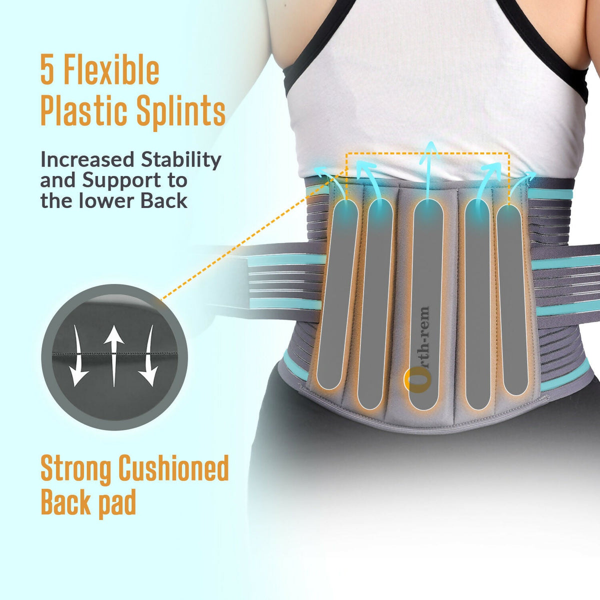 Orth-rem Back Support Brace For Men & Women Lower Back Pain Relief Belt | Grocsy