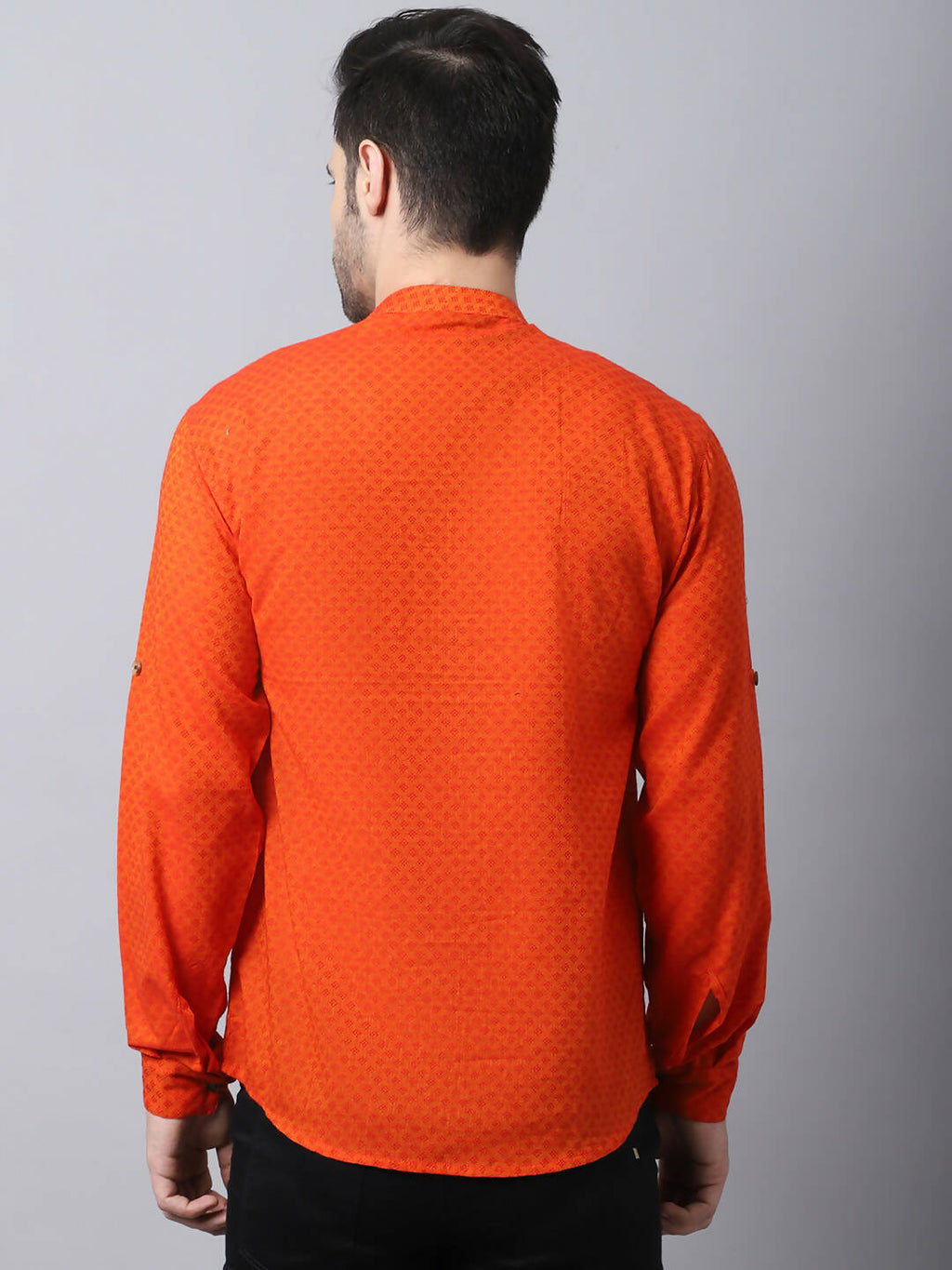 Even Apparels Orange Pure Cotton Men's Kurta With Side Placket | Grocsy