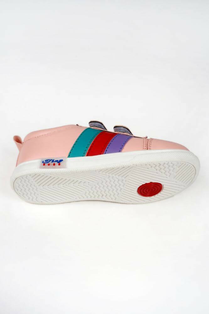 Tiny Bugs For Boys & Girls Double Velcro Sneakers - Pink | Grocsy