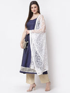 Myshka Blue Color Silk blend Embroidered Kurta With Dupatta Set | Grocsy