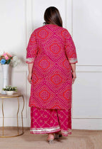 Miravan Plus Size Women'S Embellished Ethnic Cotton Kurta With Palazzo | Grocsy