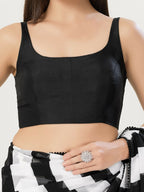 Joban Fashion Women Jacquard Black Stitched Blouse | Grocsy