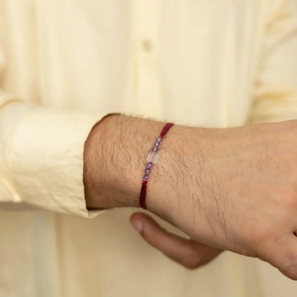 Indianvibez Bodh Clarity & Insight Real Crystal Stone Rakhi With Authenticity Certificate | Grocsy