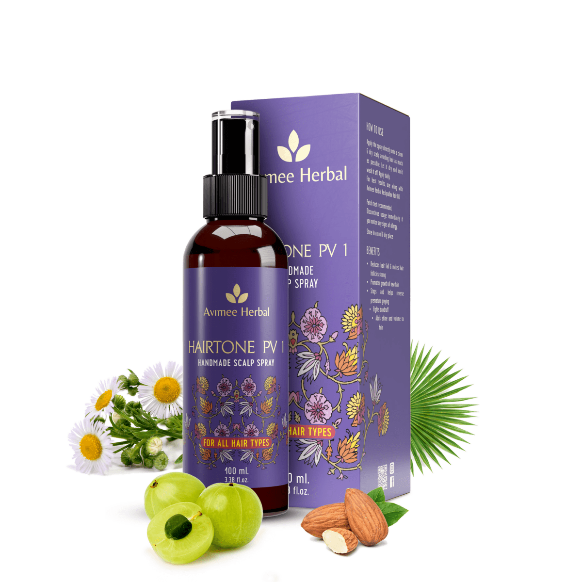 Avimee Herbal Anti Hairfall Kit - Oil, Cleanser and Scalp Spray, Controls Hair Fall and Strengthens Hair Root, With Rosemary, Amla, Methi & Bhringraj | Grocsy