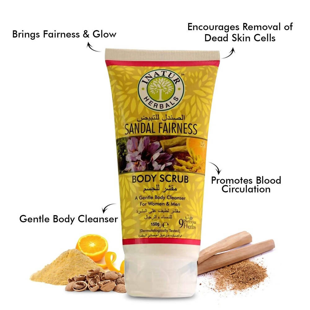Inatur Sandal Fairness Body Scrub | Grocsy