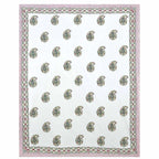 Paisley Hand Block Printed Double 90x108 Inches Bedspread with 2 Pillow Covers | Grocsy