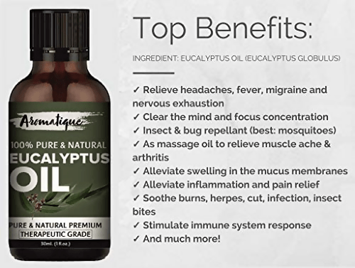Aromatique Eucalyptus Oil - Pure & Undiluted Essential Oil | Grocsy
