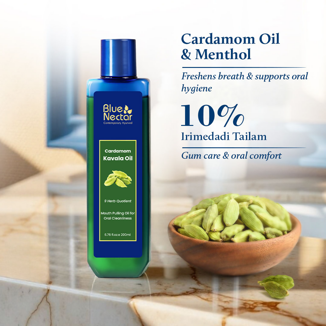 Blue Nectar Cardamom Mint Oil Pulling For Mouth | Grocsy