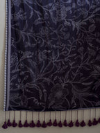 Suta Purple Floral Pure Cotton Saree | Grocsy
