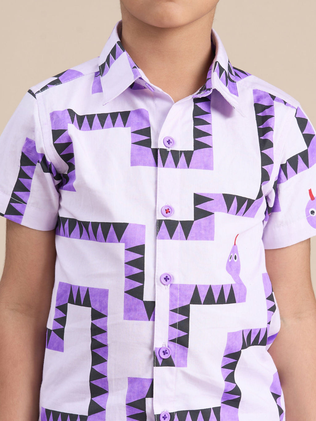 Snakes and Ladders Boys Purple Table Print Shirt and Boxer Set from Siblings Collection | Grocsy