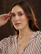 White and gold, Red Stone Kundan Necklace - Ruby Raang | Grocsy