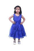 Asmaani Baby Girl's Blue Color Satin Knee Length Frock (AS-DRESS-22143) | Grocsy