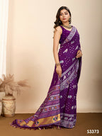 Purple Soft Silk Woven Meenakari Designer Saree - Vedanti | Grocsy