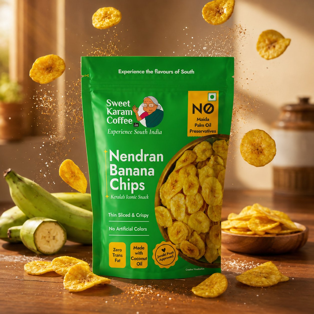 Sweet Karam Coffee Nendran Banana Chips | Grocsy