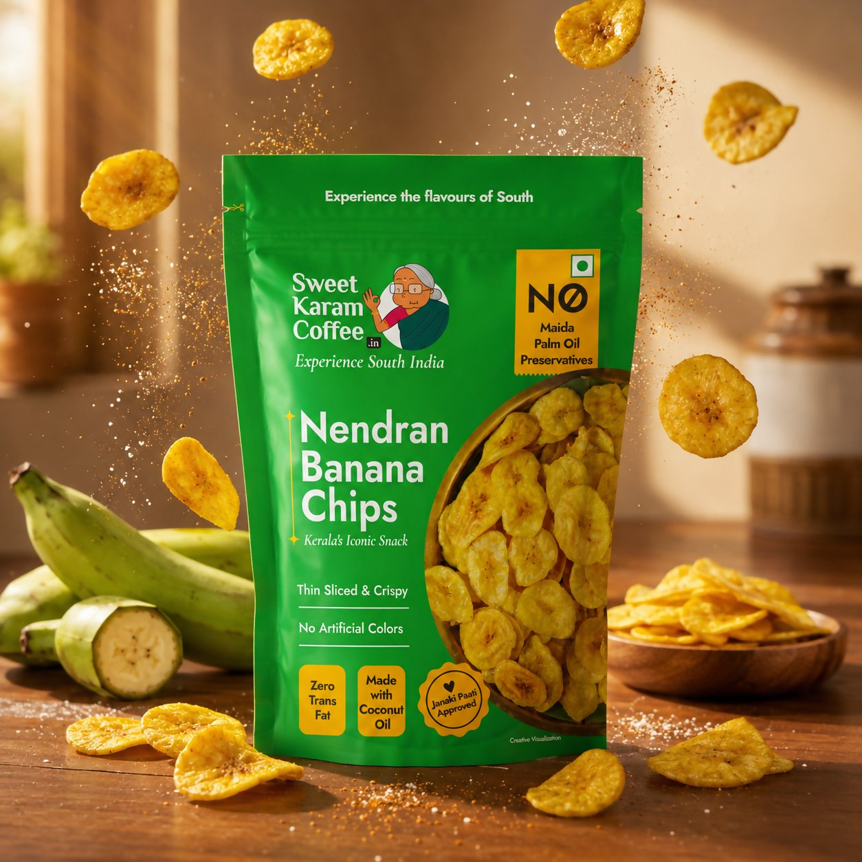 Sweet Karam Coffee Nendran Banana Chips | Grocsy