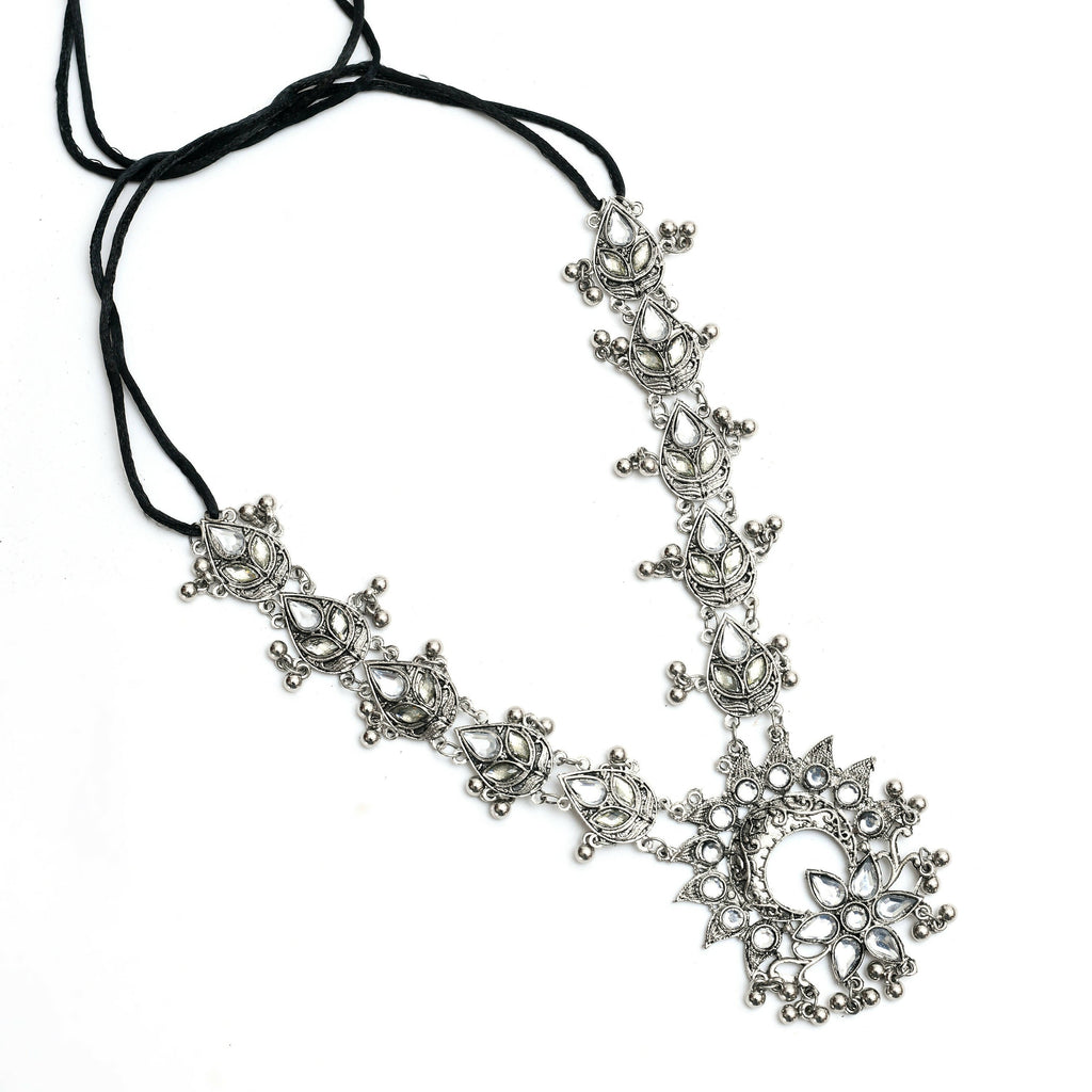 Mominos Fashion Johar Kamal Women Silver-Plated Brass Finish Rani Haar Statement Necklace | Grocsy