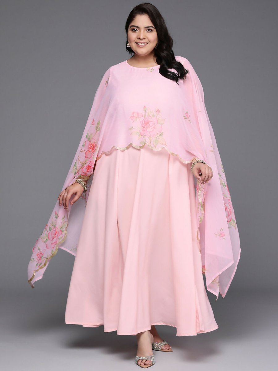 Ahalyaa Women's Traditional wear Ethnic Dress - Pink | Grocsy