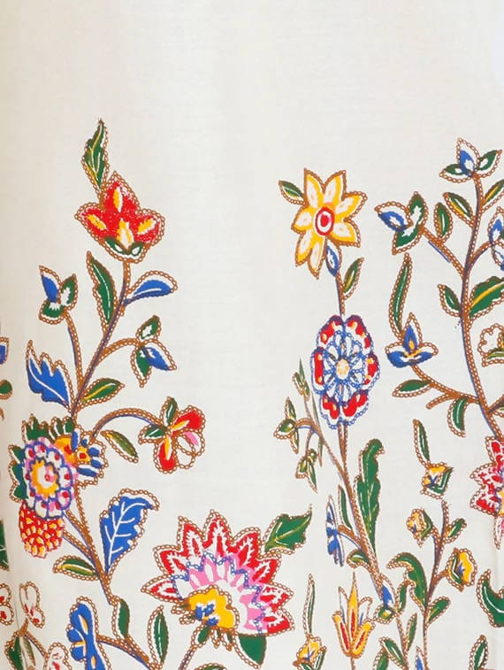 Mominos Fashion Off White Floral Design Palazzo | Grocsy