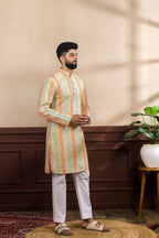 Multy Art Silk Digital Printed, Embroidery Work Kurta Set - Mahotsav | Grocsy