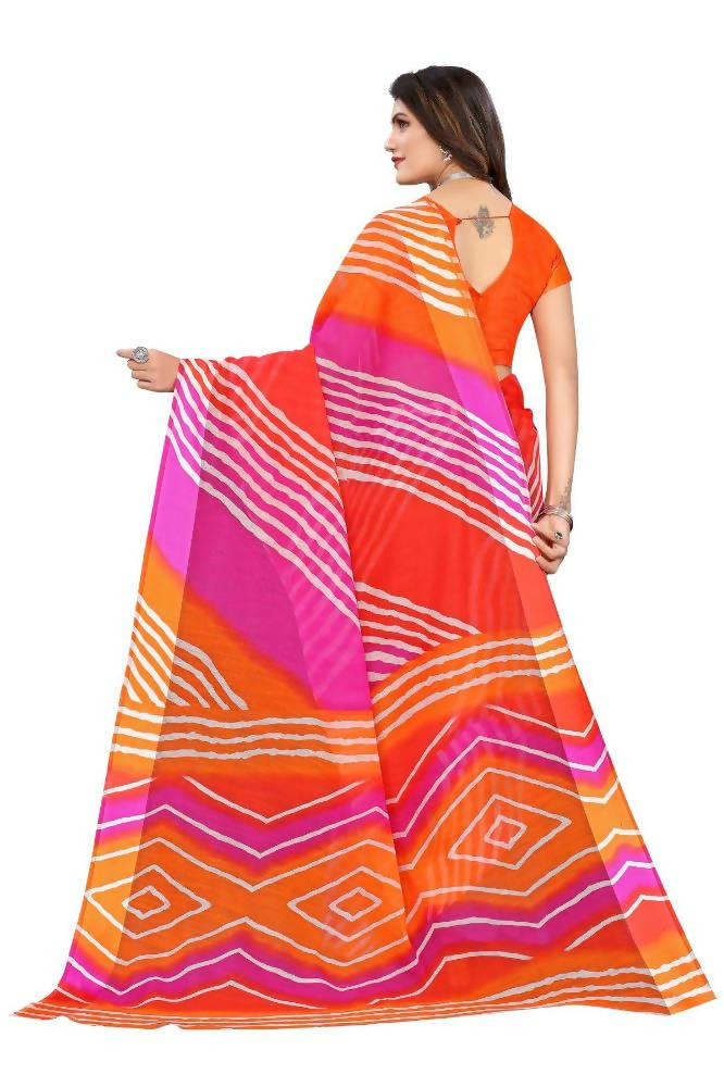 Vamika Orange Linen Satin Border Saree | Grocsy