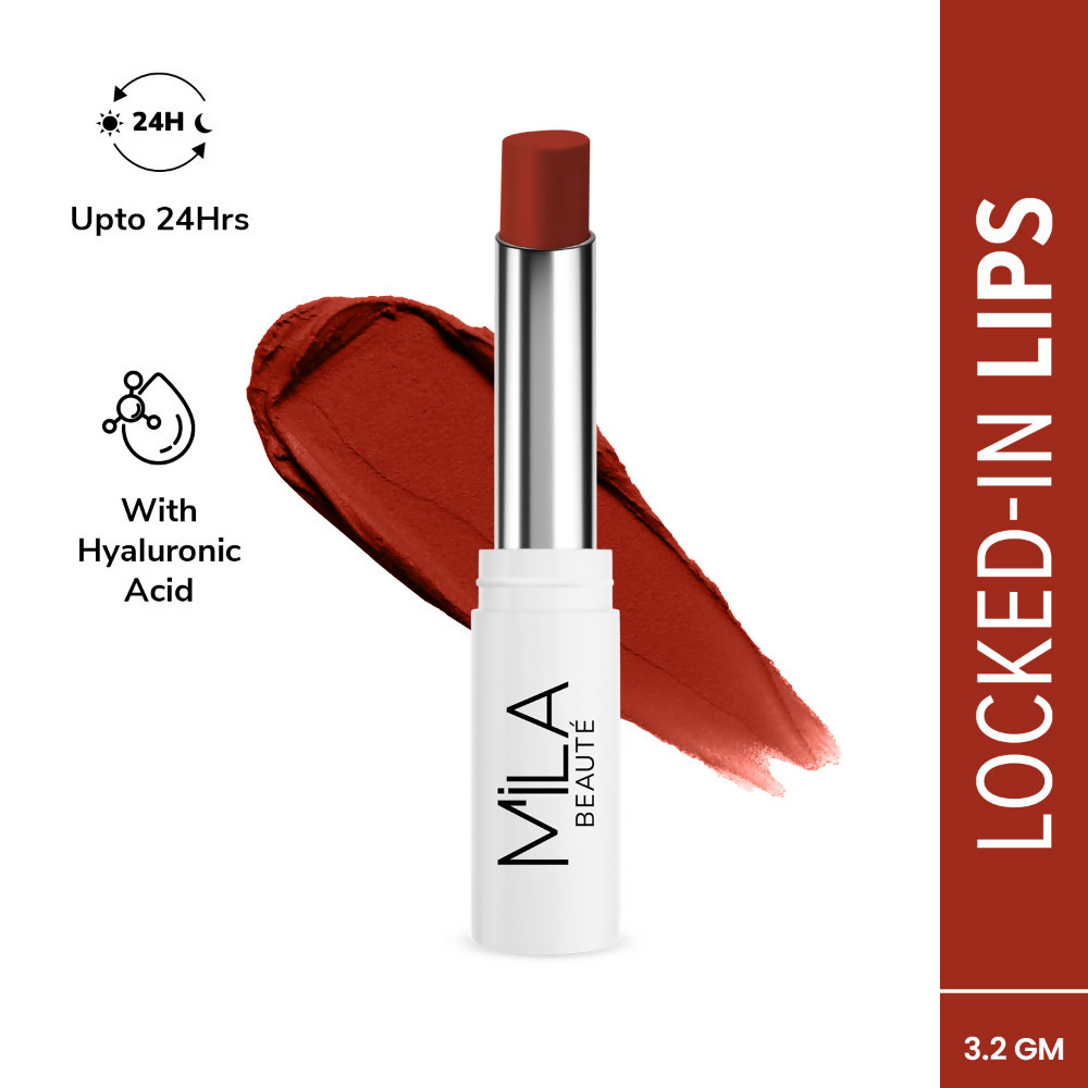 Mila Beaute 24 Hr Non-Transfer Matte Locked-In Lipstick -Baked Brick | Grocsy