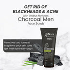 Globus Naturals Anti Pollution & Anti Acne Detox Charcoal Face Scrub for Men | Grocsy