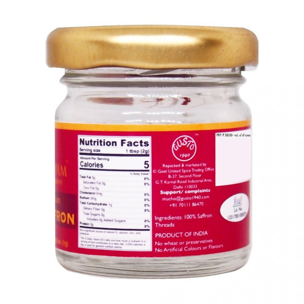 Tassyam Organics A Grade Saffron Strands | Grocsy