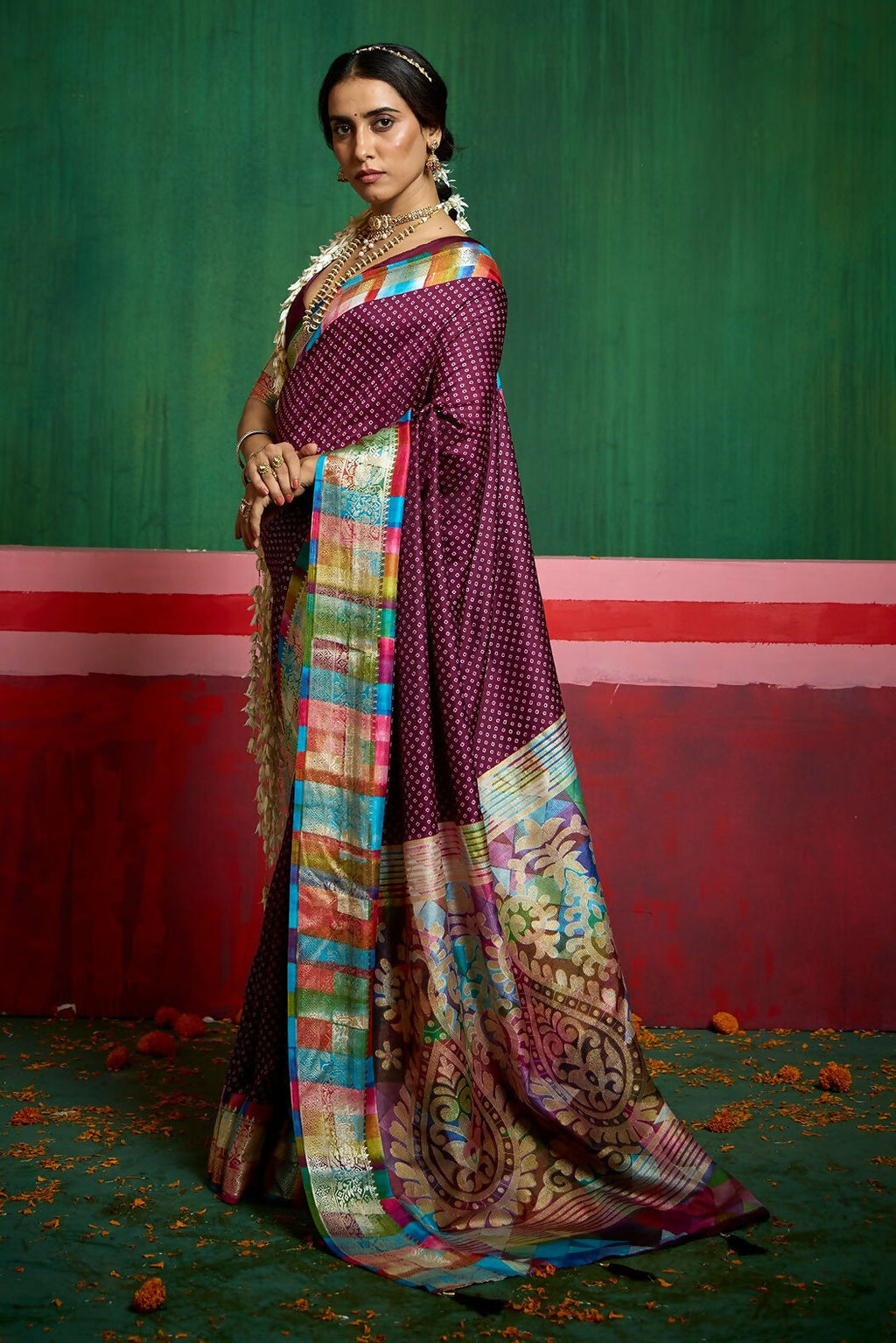 Joban Fashion Tushar Silk Maroon Colored With Zari Border And Designer Pallu Saree | Grocsy