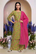 Joban Fashion Printed Mustard Yellow Kurta Plazzo Set | Grocsy