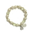 Tiaraa Pearl Crystal Coin Charm Fashion Bracelet