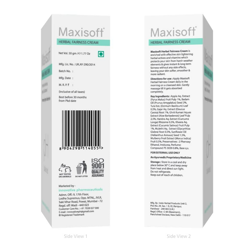 Maxisoft Herbal Fairness Cream Glowing Skin | Grocsy