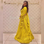 Jyoti Fashion Women's Yellow Faux Georgette 3MM Sequins Embroidered Designer Lehenga Choli Set | Grocsy