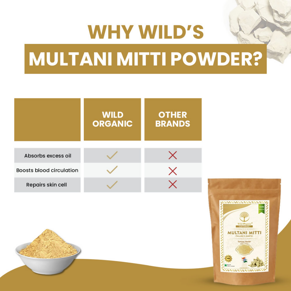 Wild Organic Multani Mitti Powder | Grocsy