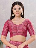 Joban Fashion Women Silk South-Pink Stitched Blouse | Grocsy