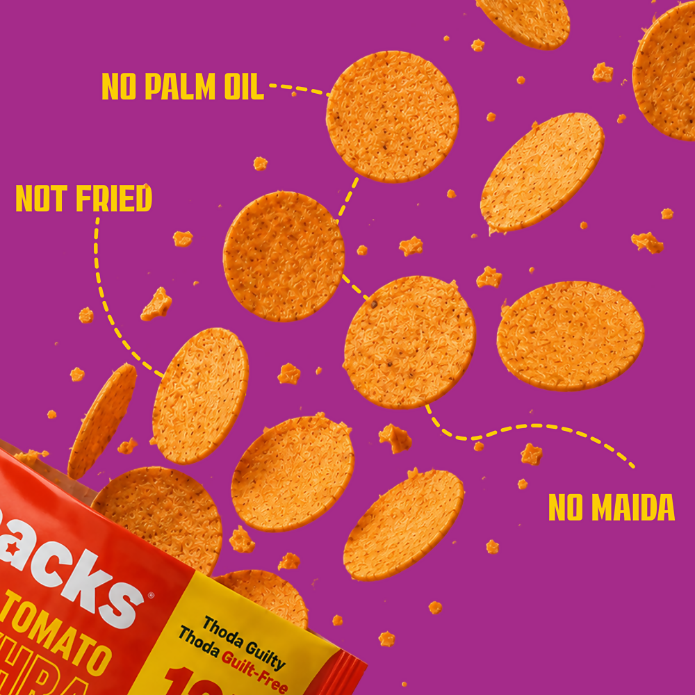 Knacks Coin Khakhra Crisps - Cheesy Tomato Flavour | Grocsy