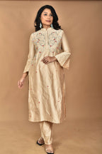 Morchari Women And Hand Embroidery Co-Ord Set-Beige | Grocsy