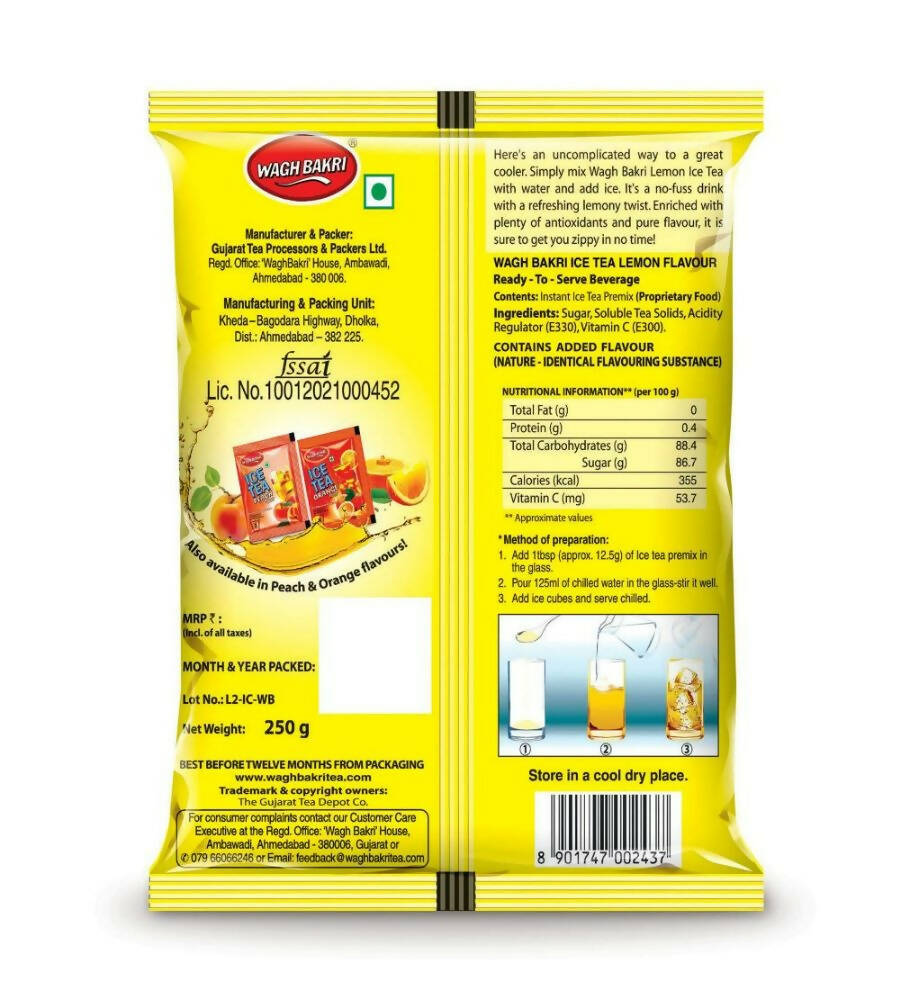 Wagh Bakri Instant Premix Ice Tea - Lemon Flavour | Grocsy
