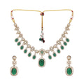 Nuyug 18K Gold Plated Emerald Blossom Necklace Set | Grocsy