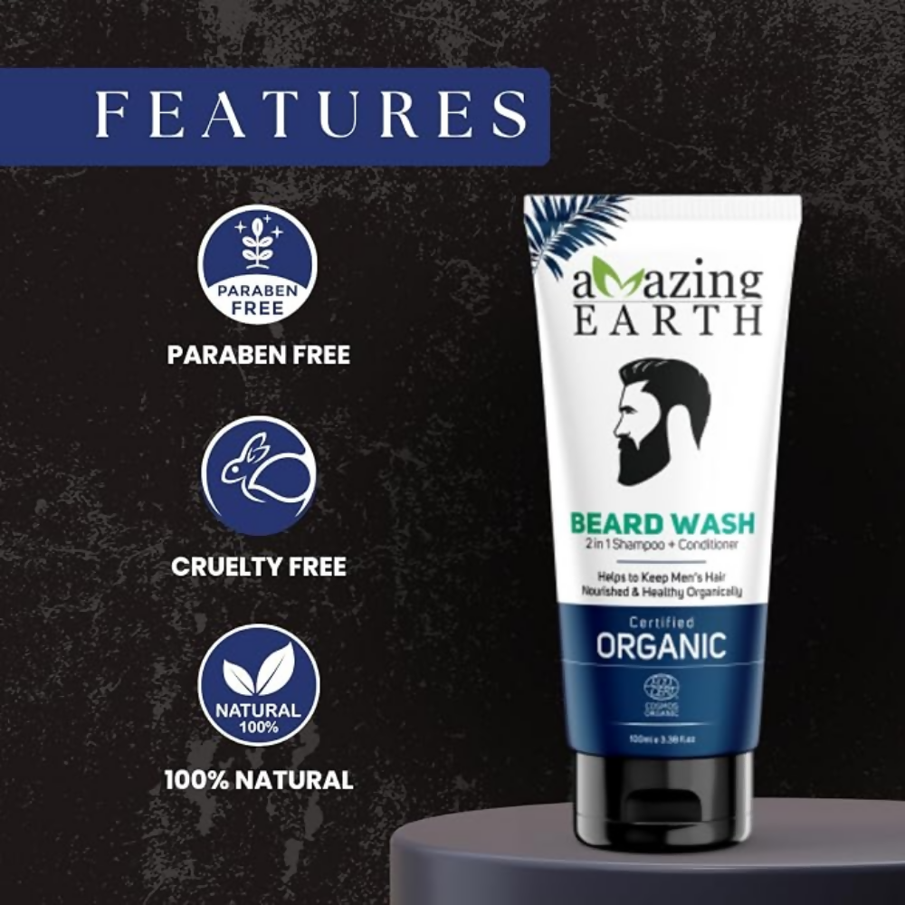 Amazing Earth 2 in 1 Beard Wash for Men | Grocsy