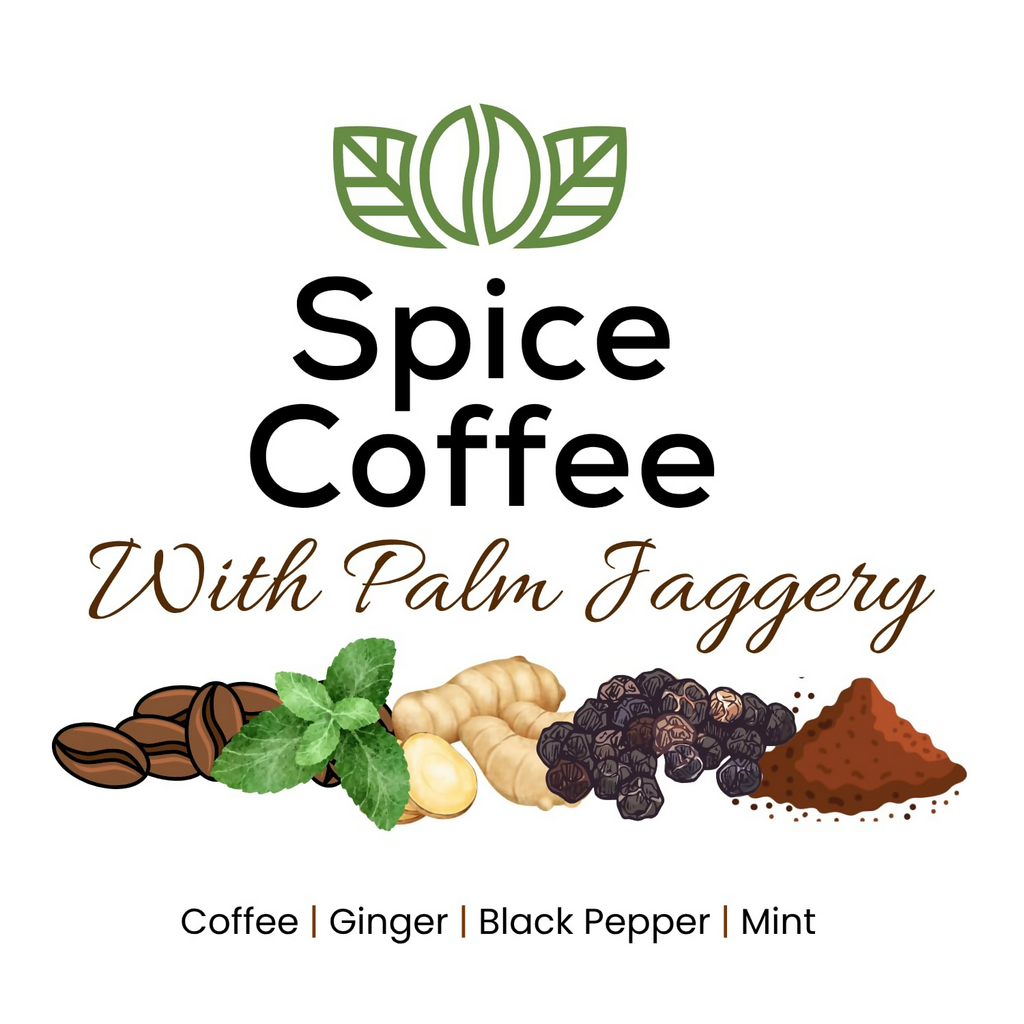 Satvi Wellness Chukkukappi With Mint And Palm Jaggery Blend Of Coffee Powder With Ginger, Black Pepper & Mint In Biodegradable Tea Bags | Spice and Mint Coffee | Herbal Infusions | Grocsy