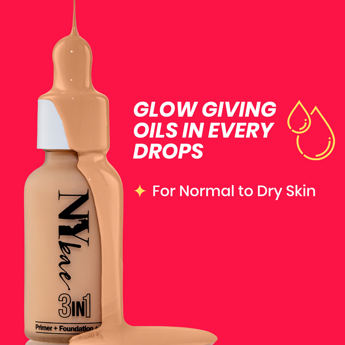 NY Bae 3 in 1 Serum Foundation Infused With Primer - Warm Cashew 03 | Grocsy