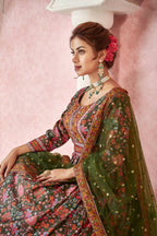 Everywhere Designer Mahendi Dola Silk Gown With Dupatta - Anbazaar | Grocsy